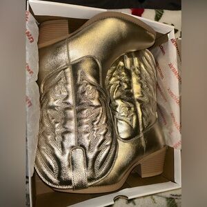 Gold western style boots